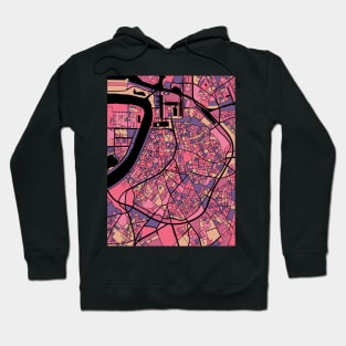 Antwerp Map Pattern in Purple & Pink Hoodie